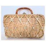 Vintage wicker purse w/ bakelite handle