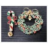 Two Christmas brooches