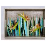 Glass mosaic wood serving tray