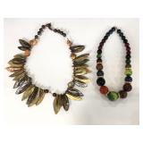 Two chunky artsy necklaces