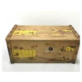 Vintage wooden toy chest