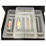 Trio of new clear plastic cutlery tray