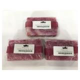 Trio of candy cane scented cold pressed soap bars
