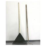 Leaf rake and standard yard rake combo