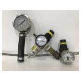Vintage work pressure gauges and hose combo