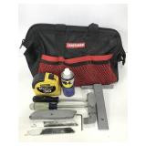 Craftsman tool bag with some tools and supplies