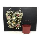 Pair of metal garden planter baskets