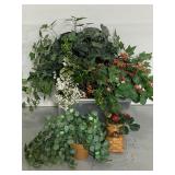 Large lot faux flowers, plants, & greenery