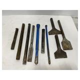 Lot of assorted heavy duty punches & chisels