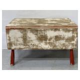 Rustic painted wood drop leaf coffee table