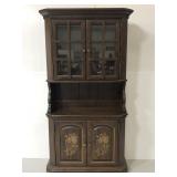 Lock 1776 dark wood two-piece buffet hutch