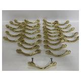 Lot of 29 gold tone metal drawer pulls