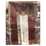 Pair of Burgundy one rod-pocket panel curtains