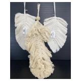 Lot of 3 boho hanging macrame feathers