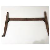 Vintage red painted wood farm harness tool