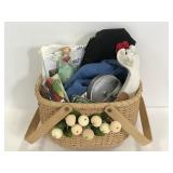 Lot basket of various items