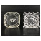 Two glass ashtrays