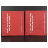 Pair of red Camel-Winston-Salem binders