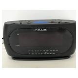 Craig brand black digital alarm clock/ radio