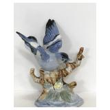 Vintage ceramic blue jay figurine