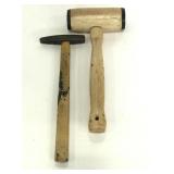 Vintage tack hammer and wood mallet