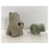 Two pottery made petite figurines