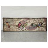 Funky birds large rustic metal wall decor