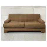 Brown tweed deep cushion sleeper sofa