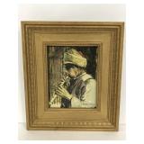 "Shepard of Bethlehem" framed painted canvas