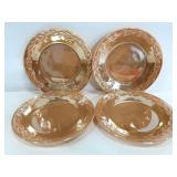Set of 4 vintage Fire King peach luster plates