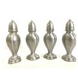 Set of four pewter shakers