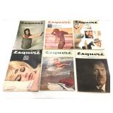 Six vintage Esquire magazines