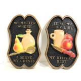 1977 Miller Studios chalk ware kitchen plaques