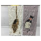 Pair of cloth cat prints