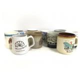 Assorted vintage souvenir mug collection