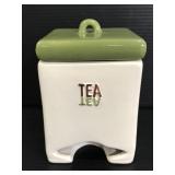 Ceramic tea bag container w/ lid