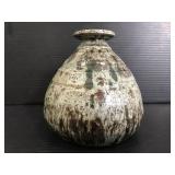 Signed pottery vase