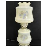Vintage electric glass hurricane lamp