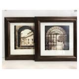 Two framed archway photos