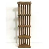 Small wood heart corner shelf unit