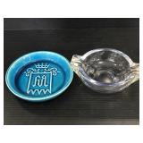 Glass and ceramic ashtrays