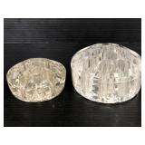 Two glass flower frogs