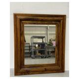 Antique wood framed wall mirror