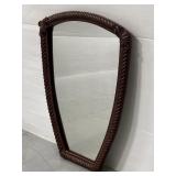 Unique shaped wall mirror w/ rope design