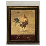 Fabrice de Villeneuve framed rooster art print