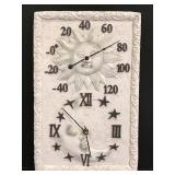 Outdoor resin sun & moon temperature clock