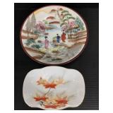 Two oriental hand painted vanity pieces