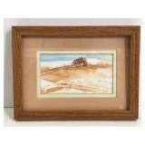 Framed Colleen DeSanto watercolor painting