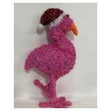 Wire wrapped pink Christmas flamingo