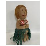 Handcrafted coconut monkey hula girl